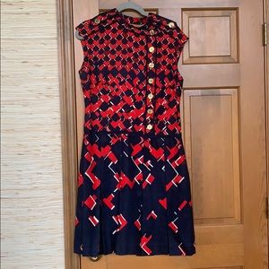 Tory Burch pleated dress with gold buttons